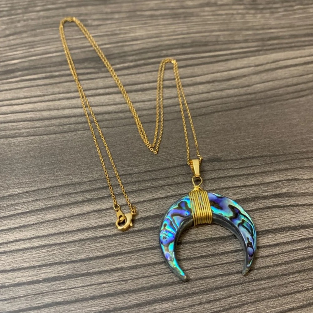 Abalone horseshoe necklace